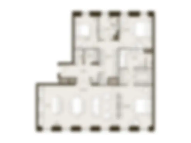 Планировка квартиры с тремя спальнями в особняке C, 166,87 м² — чёткую пришлём по запросу